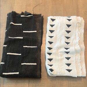 Set of Two Handmade Mudcloth Tapestries